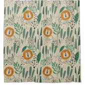 Rainforest Patroon Cute Doodle Oerwoud Douchegordijn (Voorkant)