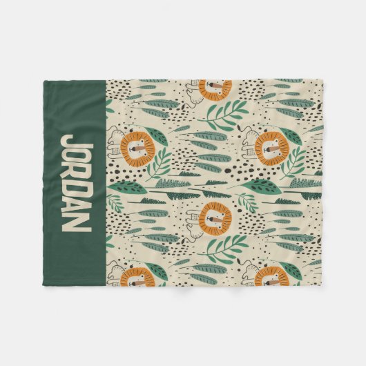 Rainforest Patroon Cute Doodle Oerwoud Fleece Deken (Voorkant (Horizontaal))