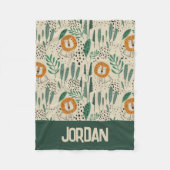 Rainforest Patroon Cute Doodle Oerwoud Fleece Deken (Voorkant)