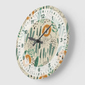 Rainforest Patroon Cute Doodle Oerwoud Grote Klok (Hoek)