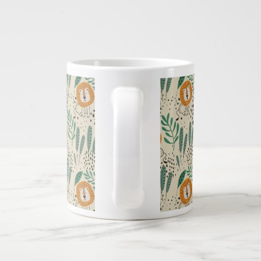 Rainforest Patroon Cute Doodle Oerwoud Grote Koffiekop (Achterkant)