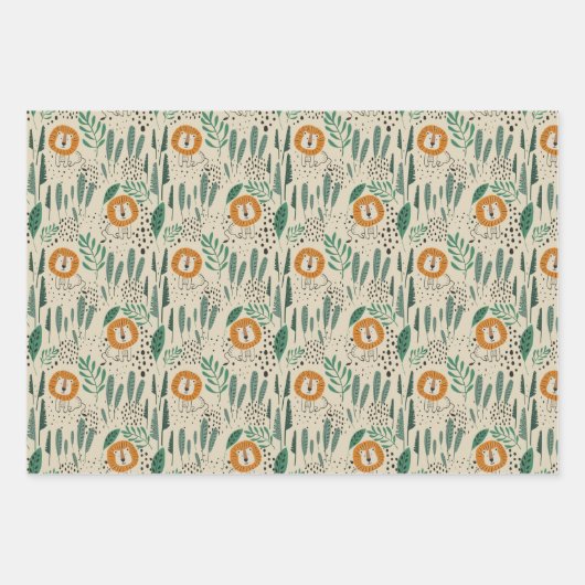 Rainforest Patroon Cute Doodle Oerwoud Inpakpapier Vel (Voorkant 3)