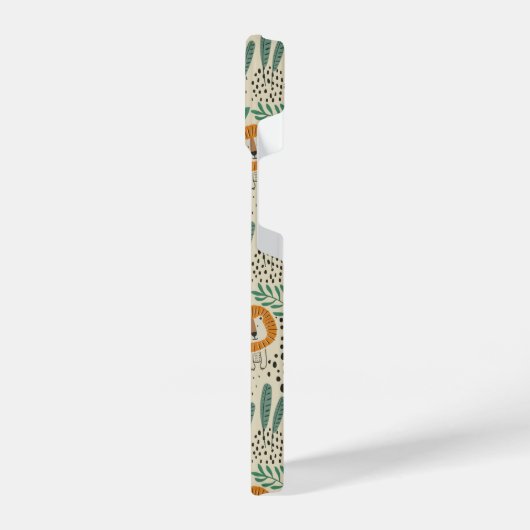 Rainforest Patroon Cute Doodle Oerwoud iPhone Hoesje (Linkerkant)