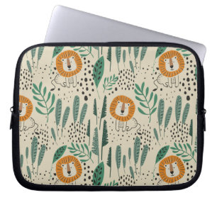 Rainforest Patroon Cute Doodle Oerwoud Laptop Sleeve