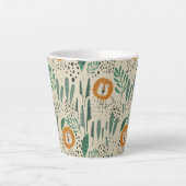 Rainforest Patroon Cute Doodle Oerwoud Latte Mok (Voorkant)