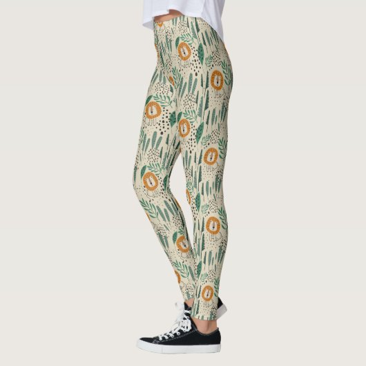 Rainforest Patroon Cute Doodle Oerwoud Leggings (Links)