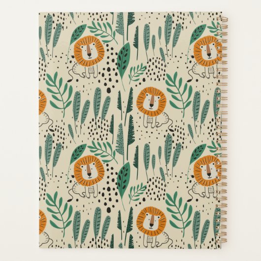 Rainforest Patroon Cute Doodle Oerwoud Planner (Achterkant)