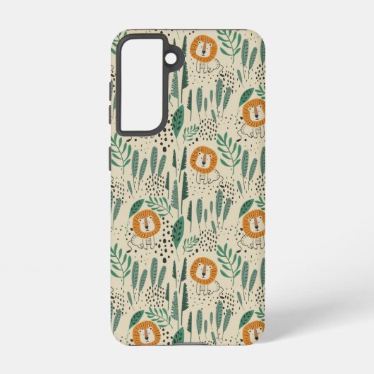 Rainforest Patroon Cute Doodle Oerwoud Samsung Galaxy Hoesje (Achterkant)