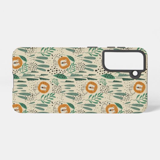 Rainforest Patroon Cute Doodle Oerwoud Samsung Galaxy Hoesje (Achterkant horizontaal)
