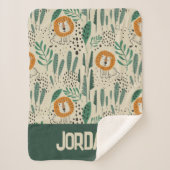 Rainforest Patroon Cute Doodle Oerwoud Sherpa Deken (Voorkant)