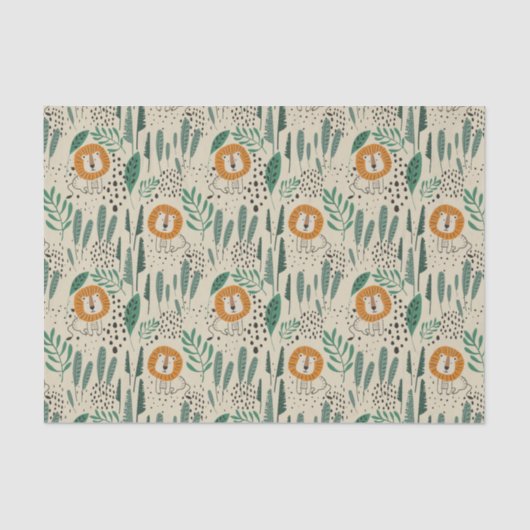 Rainforest Patroon Cute Doodle Oerwoud Tissuepapier (Voorkant)