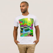 Rainforest River: levendige scène T-shirt (Voorkant volledig)