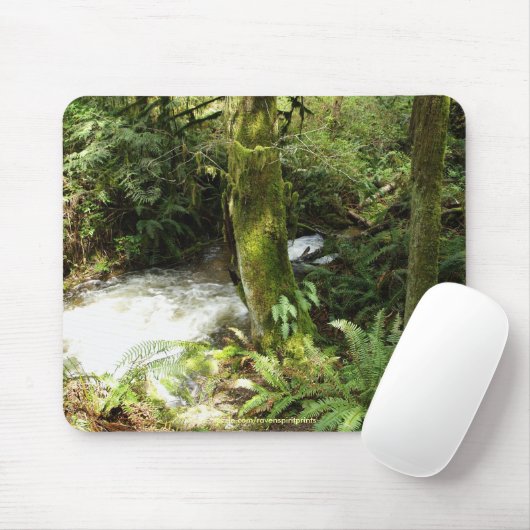 Rainforest Stream Wilderness Natuur Foto Mousepad Muismat (Met muis)