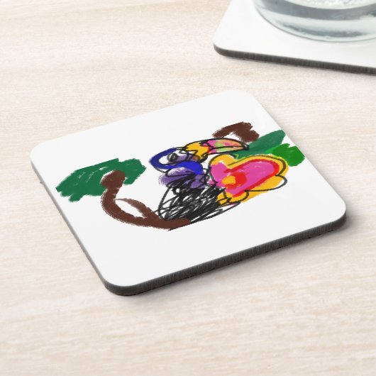 Rainforest toekan A JOY Bier Onderzetter (Linkerzijde)