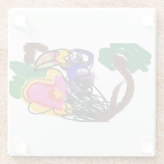 Rainforest toekan A JOY Glazen Onderzetter (Achterkant)