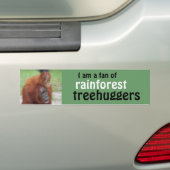 Rainforest Treehugger Bumpersticker (Op auto)