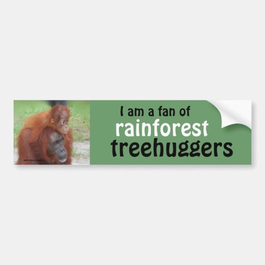 Rainforest Treehugger Bumpersticker (Voorkant)