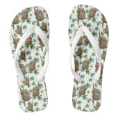 Rainforest Wild Sloth met Cup Het is Koffietijd Teenslippers (Voetbed)