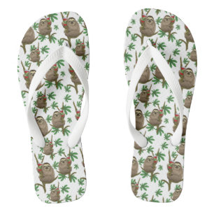 Rainforest Wild Sloth met Cup Het is Koffietijd Teenslippers