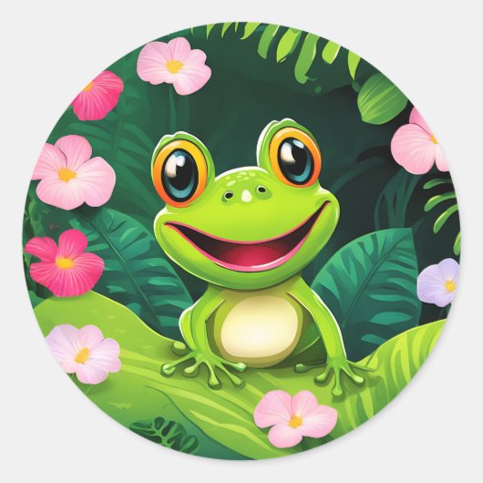 Rainforest Wildlife Frog Ronde Sticker (Voorkant)