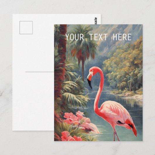 Rainforest Wildlife Roze Flamingo  Briefkaart (Voorkant / Achterkant)