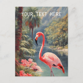 Rainforest Wildlife Roze Flamingo  Briefkaart