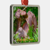 Rainforest Yoga Happy Baby Metalen Ornament (Rechts)