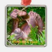 Rainforest Yoga Happy Baby Metalen Ornament (Voorkant)