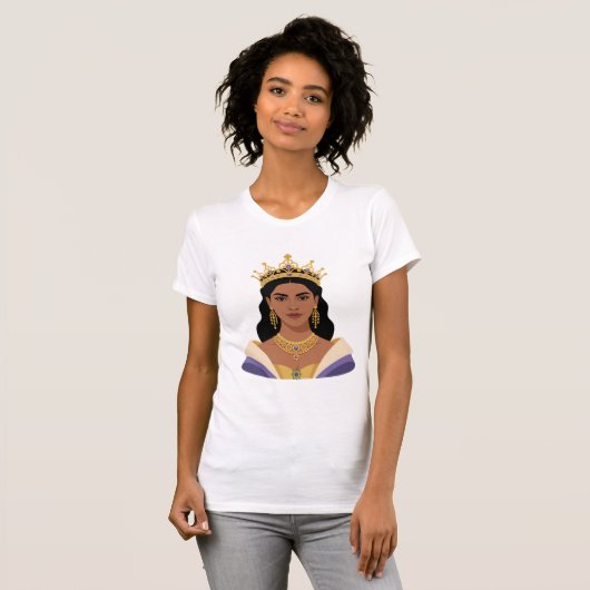 Rainha Brasileira Mulher Poderosa Coroa Dourada Ca T-shirt (Voorkant volledig)