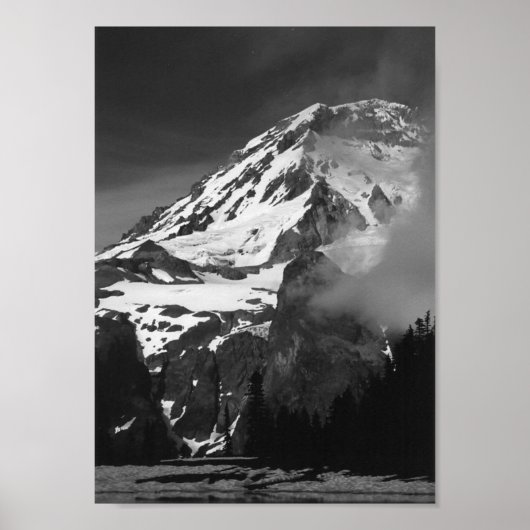 Rainier Black en White Poster monteren (Voorkant)