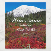 Rainier Fall Colors koppelen Foto aangepast Wijn Etiket (Enkel label)