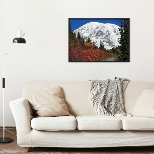 Rainier Fall Colors Photo Glossy Perfect Poster