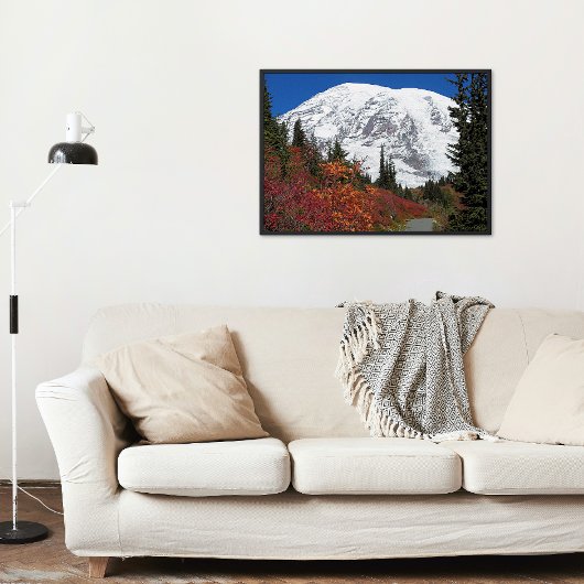 Rainier Fall Colors Photo Glossy Perfect Poster