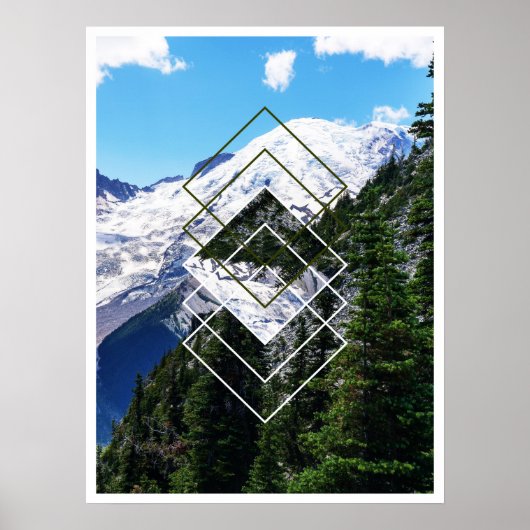 Rainier geometric monteren poster (Voorkant)