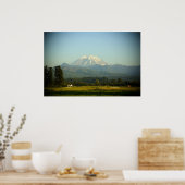 Rainier monteren boven Boerderij afdrukken Poster (Keuken)