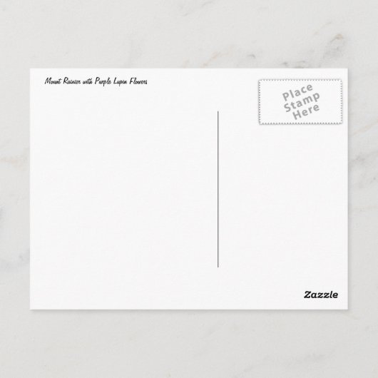 Rainier monteren met Paarse lupinen Briefkaart (Achterkant)