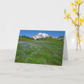 Rainier monteren met Paarse lupinen Kaart (Gele Bloem)