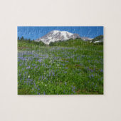 Rainier monteren met Paarse lupinen Legpuzzel (Horizontaal)