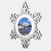 Rainier monteren op Paradise Point Tin Sneeuwvlok Ornament (Rechts)