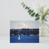 Rainier monteren vanuit Puget Sound Briefkaart (Staand voorkant)