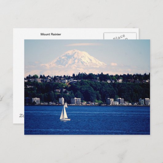 Rainier monteren vanuit Puget Sound Briefkaart (Voorkant / Achterkant)