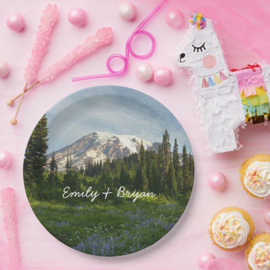 Rainier Morning Light Papieren Bordje (Feest)