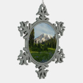 Rainier Morning Light Tin Sneeuwvlok Ornament (Links)