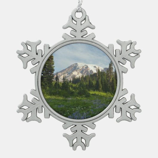Rainier Morning Light Tin Sneeuwvlok Ornament (Voorkant)