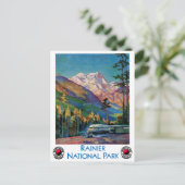 Rainier National Park Vintage Poster herstelde Briefkaart (Staand voorkant)