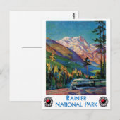 Rainier National Park Vintage Poster herstelde Briefkaart (Voorkant / Achterkant)