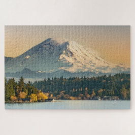 Rainier over het Washington Sunset Fine Art Legpuzzel