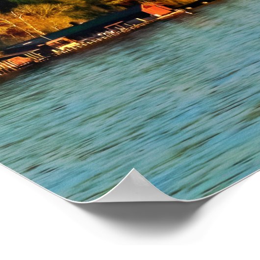 Rainier over het Washington Sunset Fine Art Poster (Hoek)