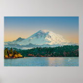 Rainier over het Washington Sunset Fine Art Poster (Voorkant)