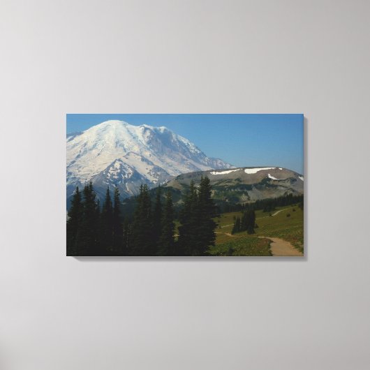 Rainier uit de Sourdegh Ridge Trail Canvas Afdruk (Voorkant)